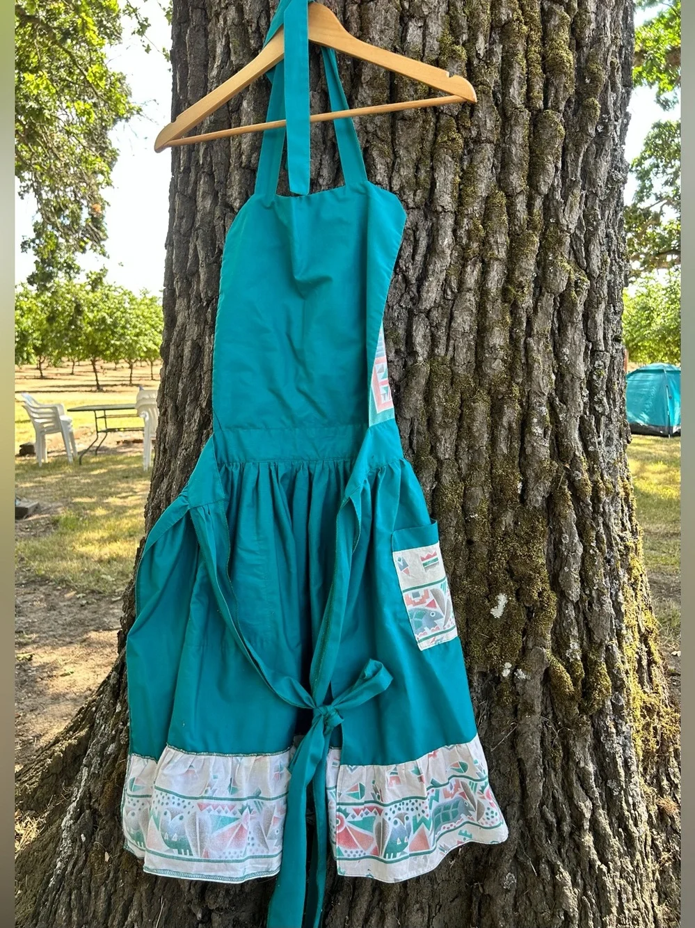 Vintage Southwest Teal Patterned Apron